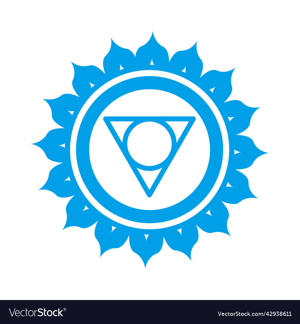 Flat of vishuddha chakra Royalty Free Vector Image