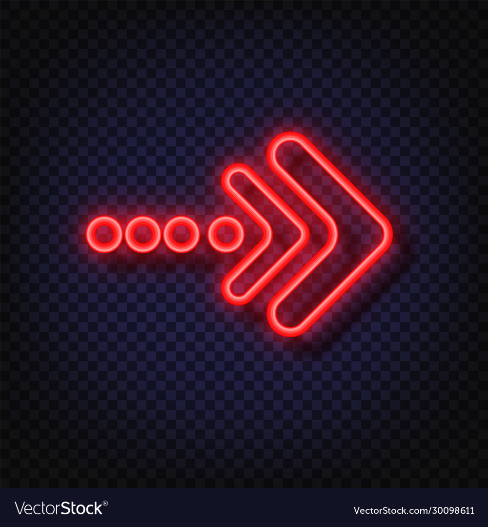 Glowing Neon Arrow Pointer Sign