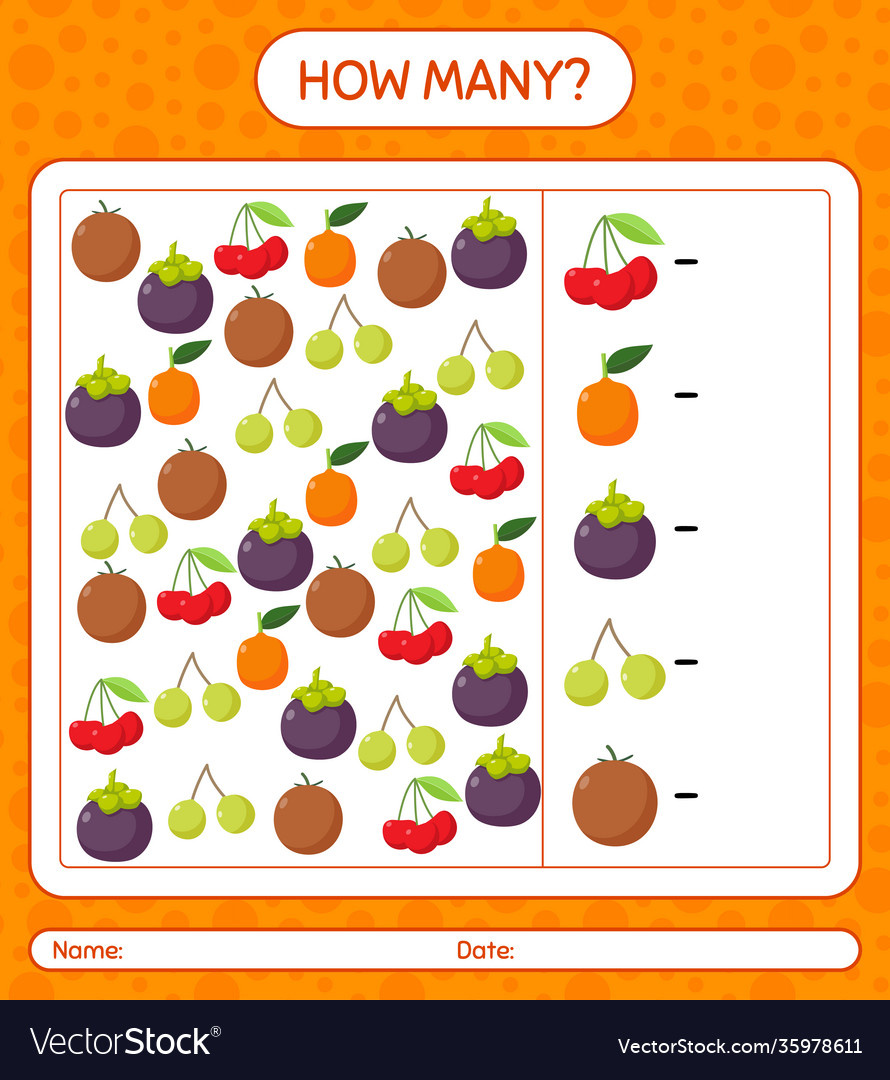 How many counting game with fruit worksheet