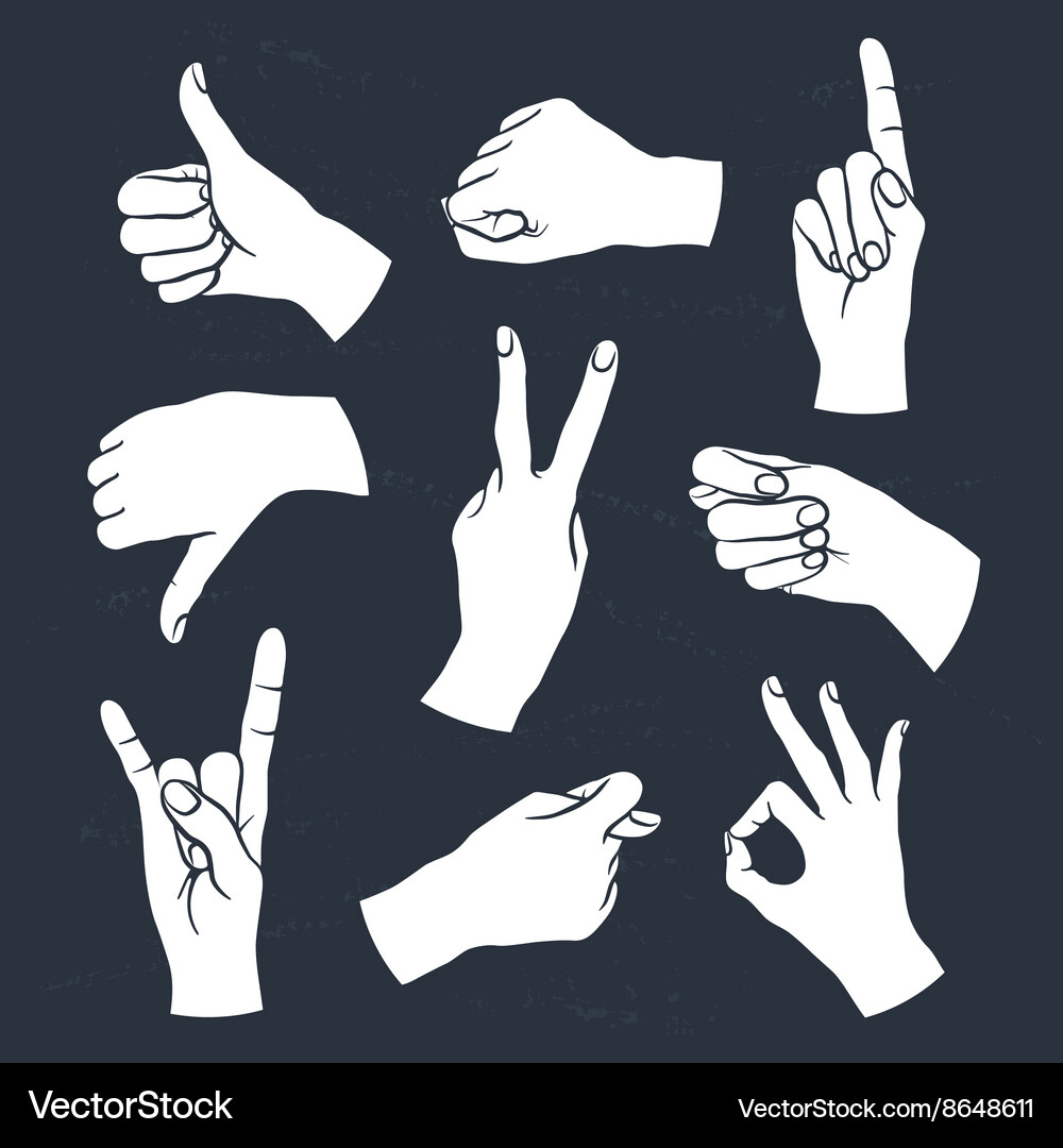 Human gestures Royalty Free Vector Image - VectorStock