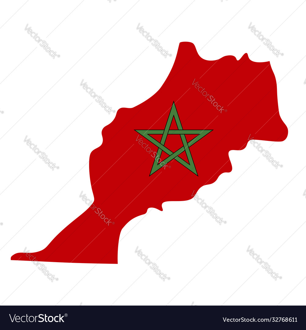 Landkarte morocco - flag