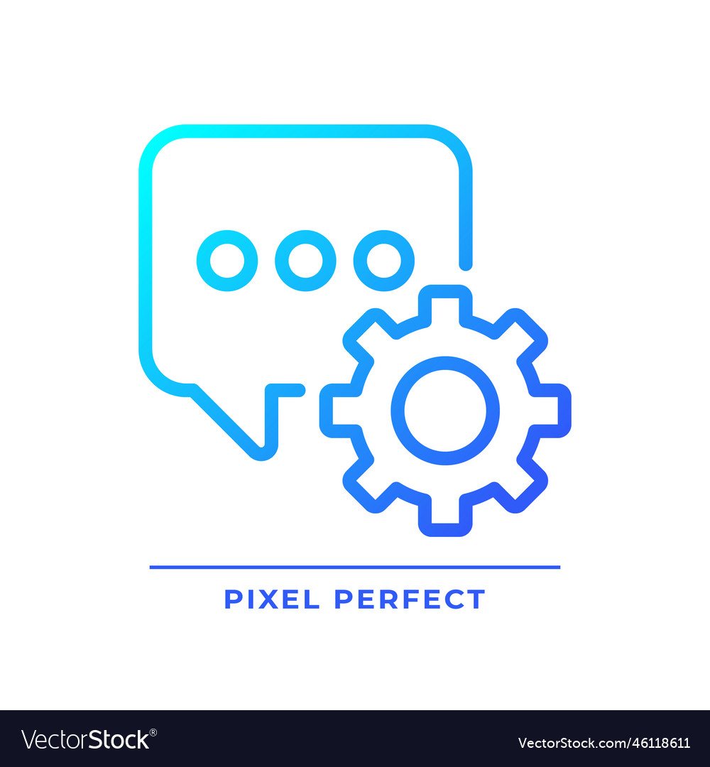 Message settings pixel perfect gradient linear vector image Message settings pixel perfect gradient linear