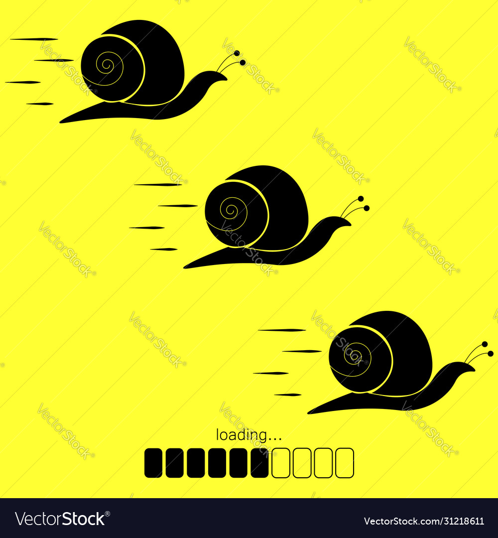 Progress loading bar - snail icon set