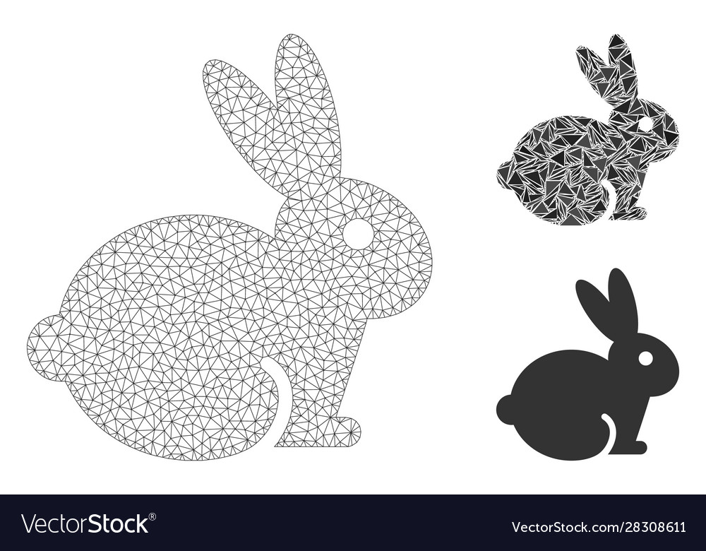 Rabbit mesh network model and triangle Vector Image Rabbit mesh network model and triangle