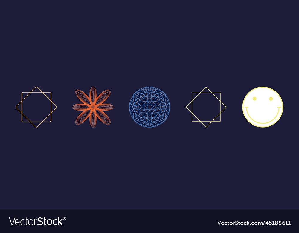 Retro futuristic elements for design vector image Retro futuristic elements for design