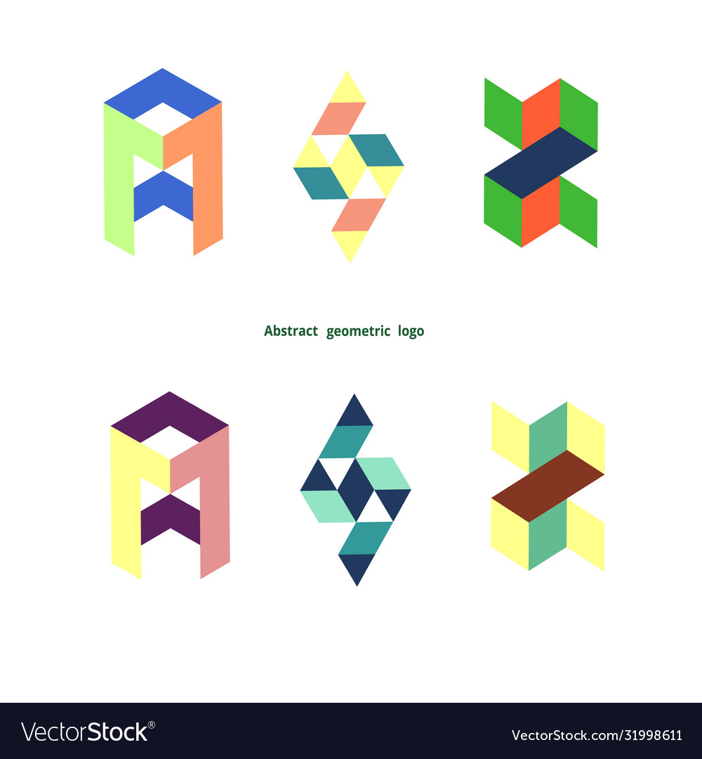 Set abstraktes geometrisches Logo auf einem weißen Hintergrund
