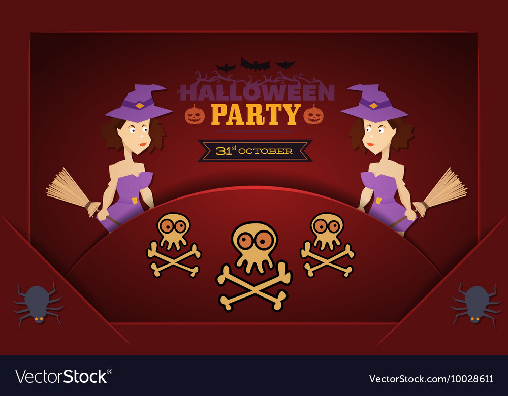 With Halloween And Doodle Skull Royalty Free Vector Image