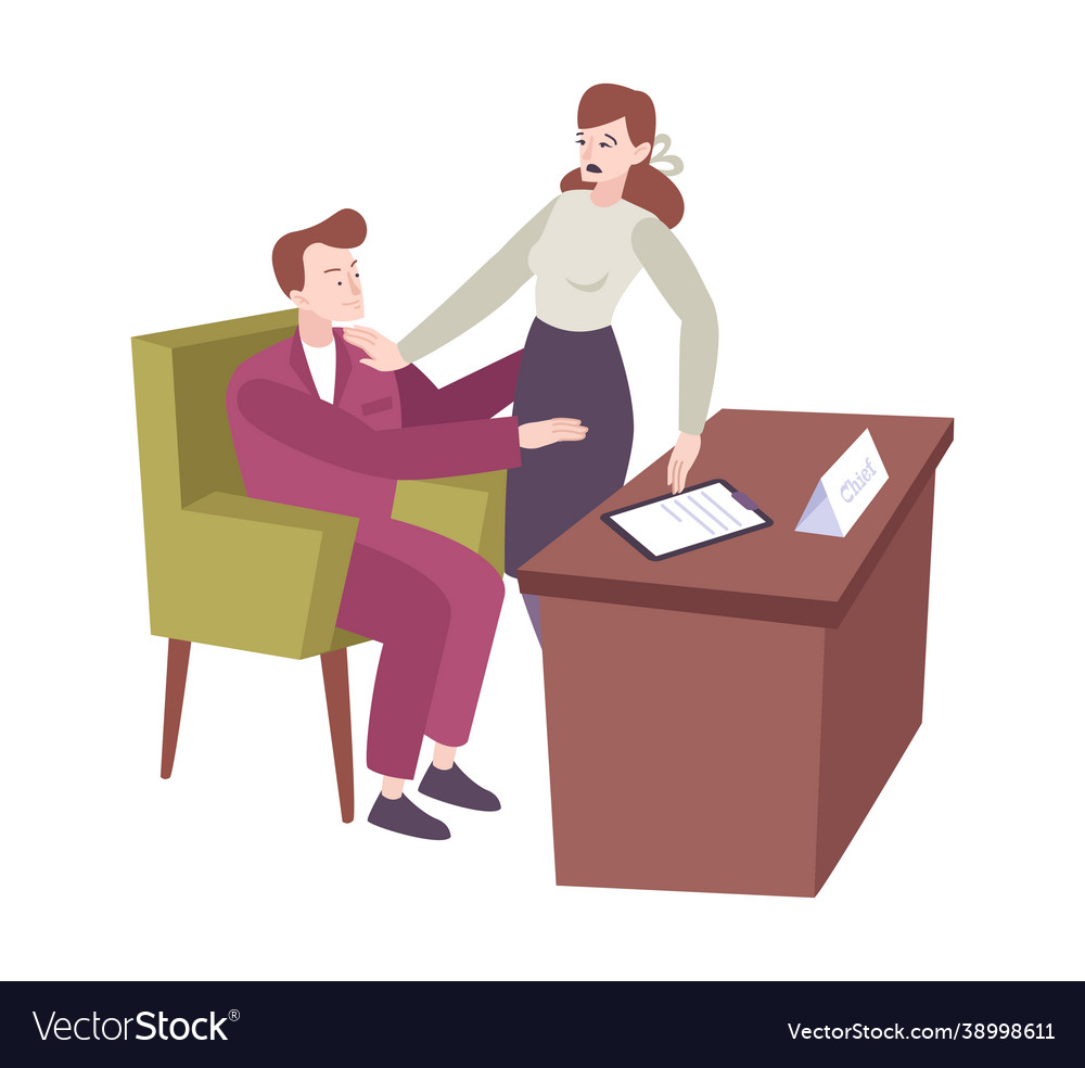 Work Sexual Harassment Composition Royalty Free Vector Image