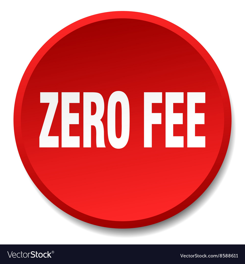 Zero fee red round flat isolated push button