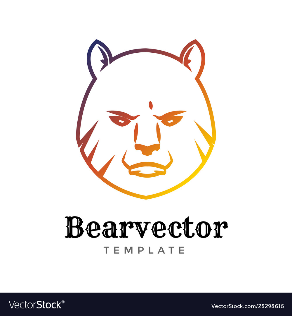 Bear sport logo concept isolated on white