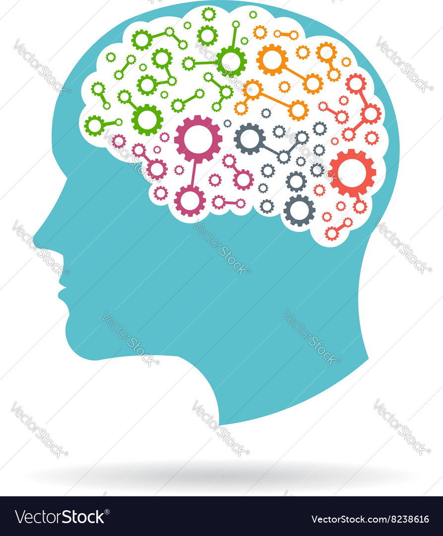 Brain networking parts Royalty Free Vector Image