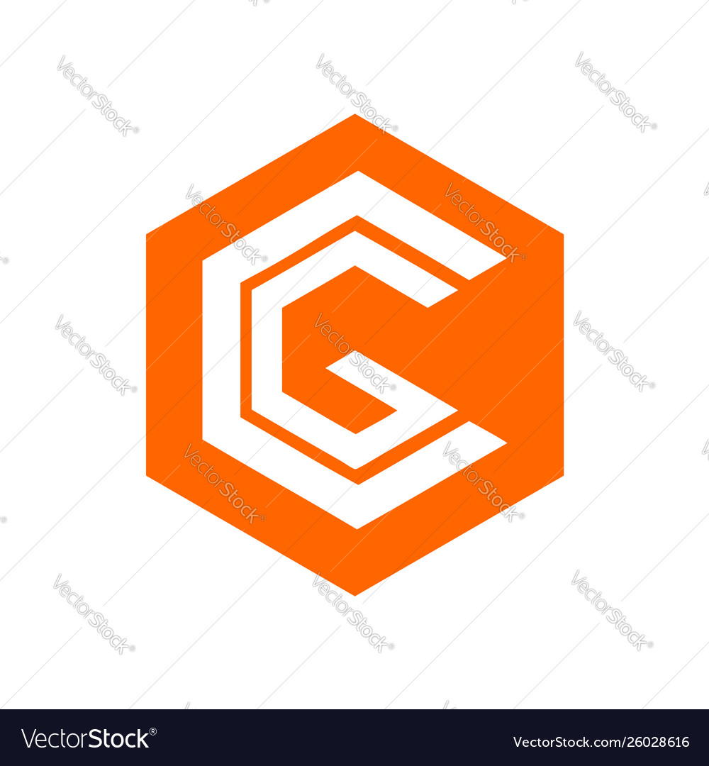 Cg gc cgo gco initials hexagonal geometric vector image Cg gc cgo gco initials hexagonal geometric