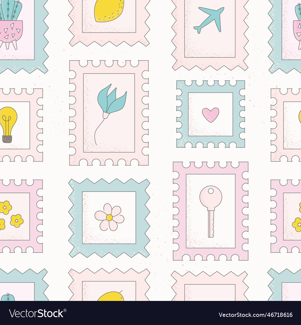 Cute seamless pattern with simple mark vector image Cute seamless pattern with simple mark