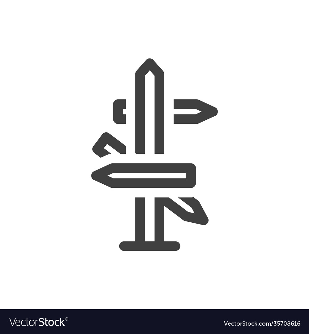 Direction indicator icon a simple linear image vector image Direction indicator icon a simple linear image