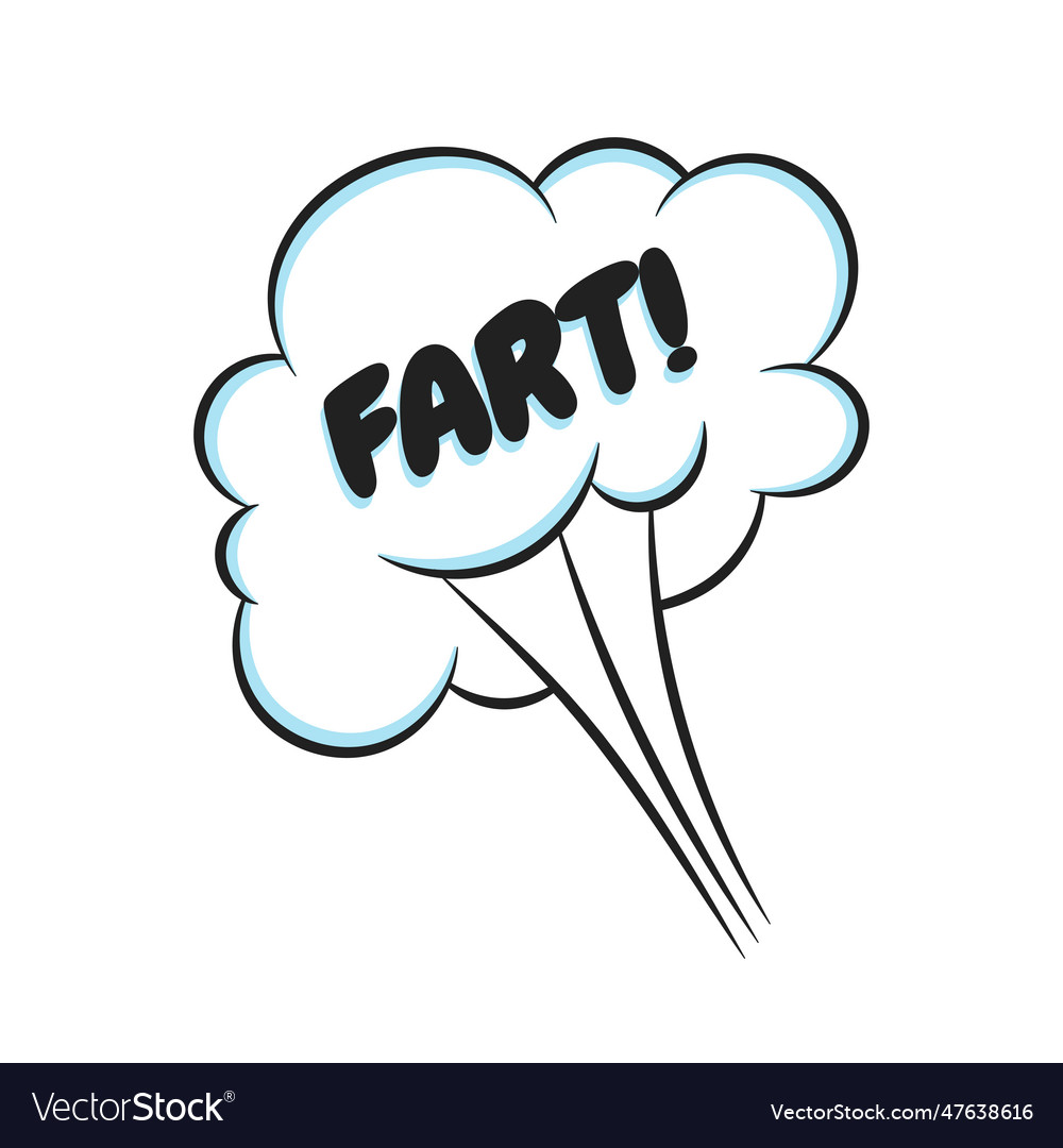 Fart smoke smelling cloud pop art comic book