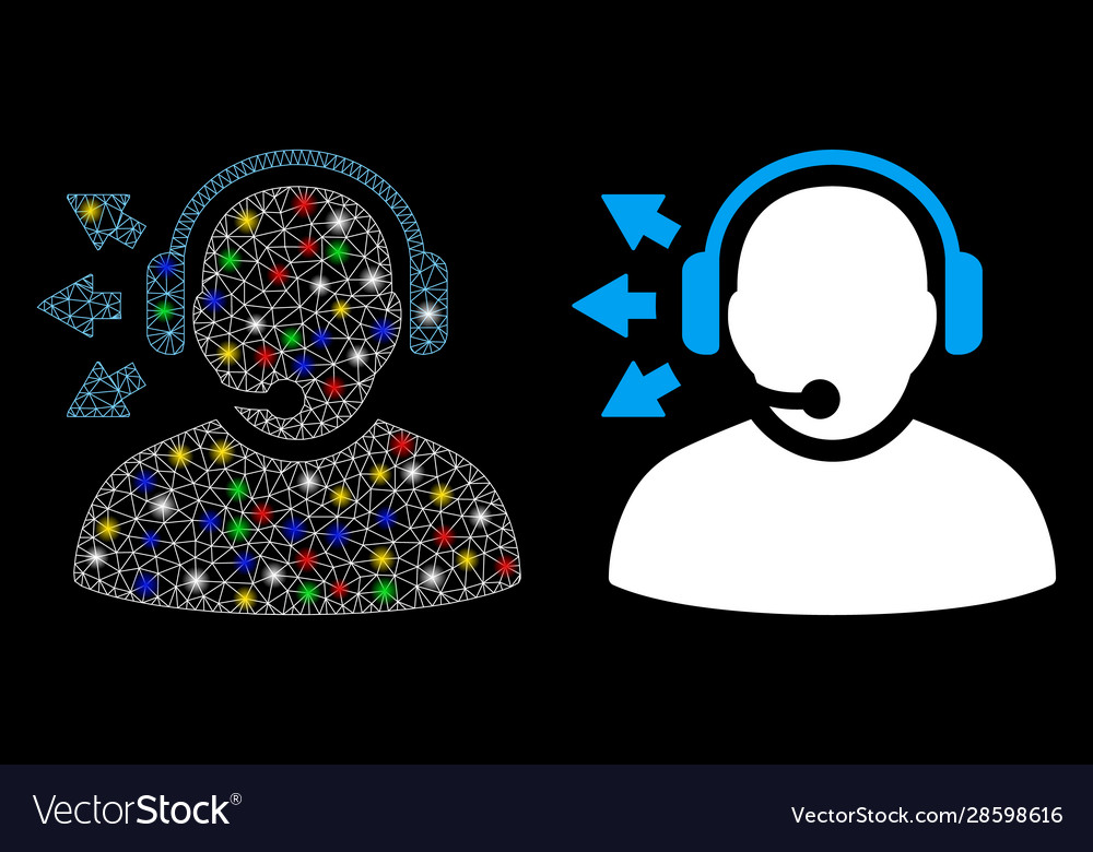 Flare mesh network operator answer speech icon vector image Flare mesh network operator answer speech icon