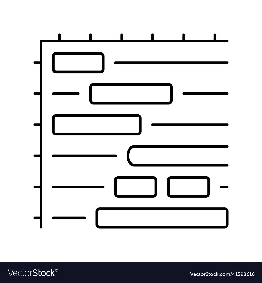 Gantt chart line icon vector image Gantt chart line icon