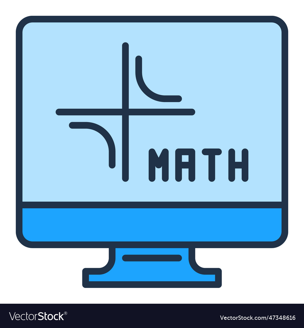 Math computer mathematics pc concept colored icon