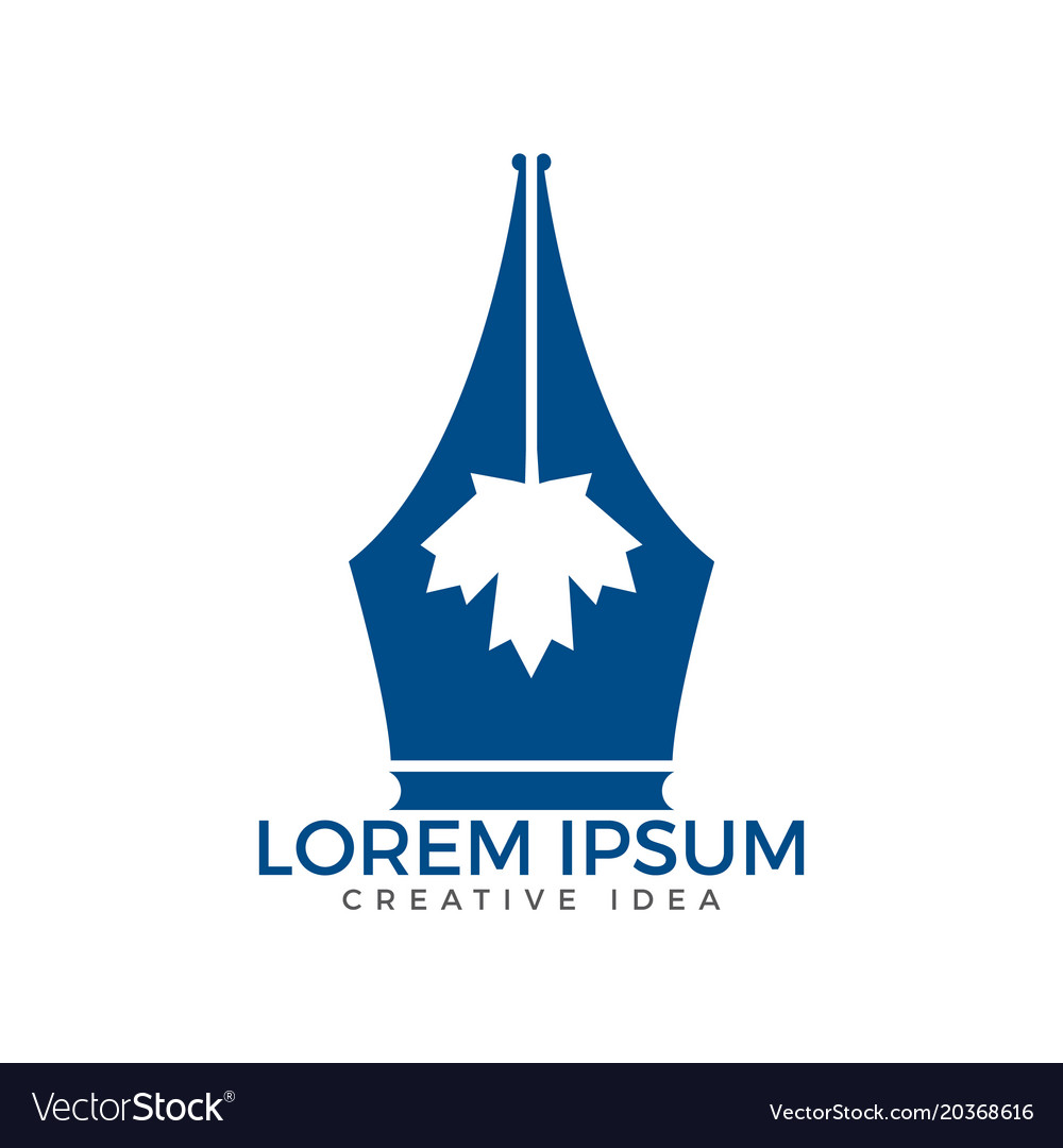 Pen nib and maple leaf logo