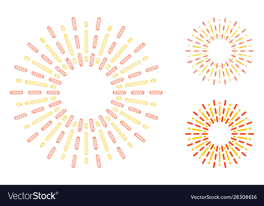 Radiation rays mesh network model vector image Radiation rays mesh network model