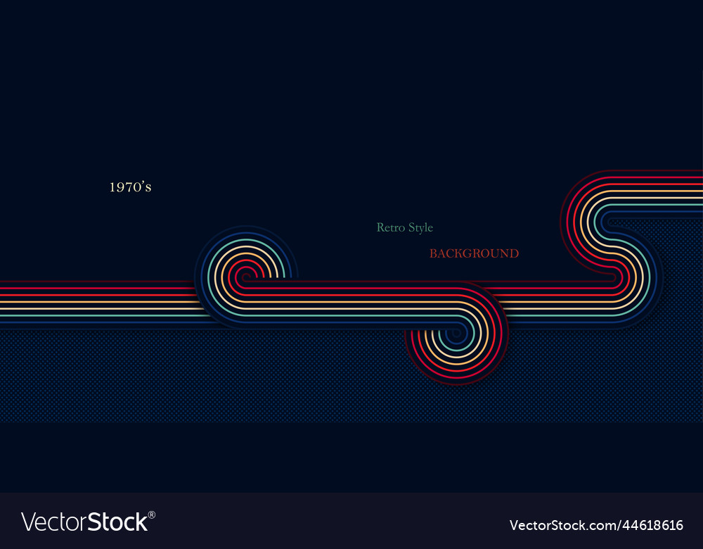 Retro-Stil Hintergrund mit abgerundeten einfachen Linien vector image Retro-Stil Hintergrund mit abgerundeten einfachen Linien