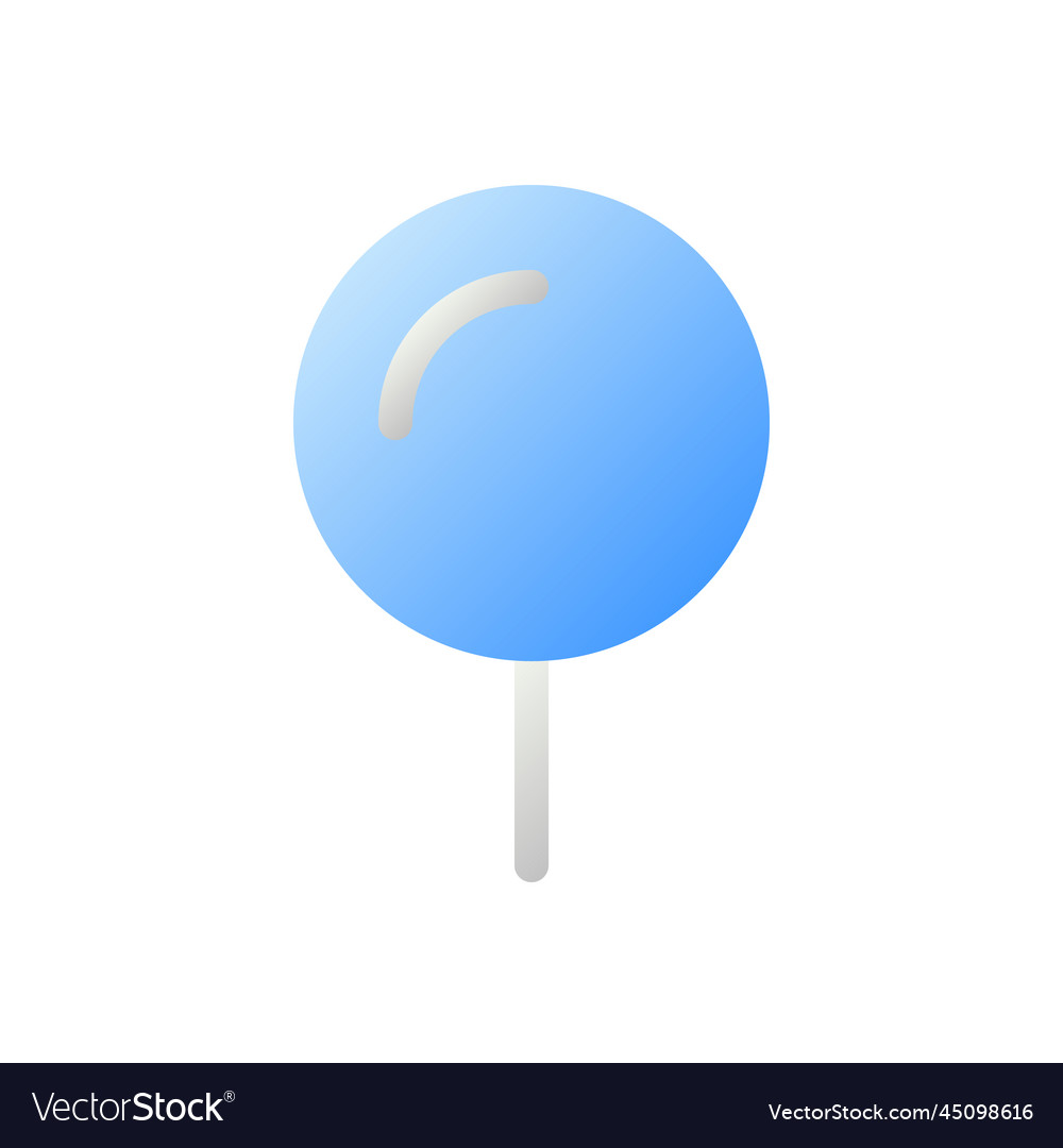 Rounded push pin flat gradient two-color ui icon vector image Rounded push pin flat gradient two-color ui icon
