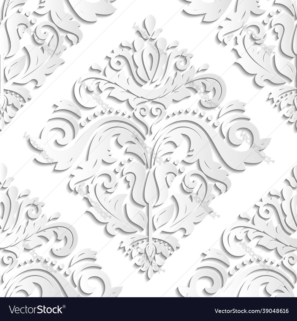 Seamless pattern with 3d classic elements