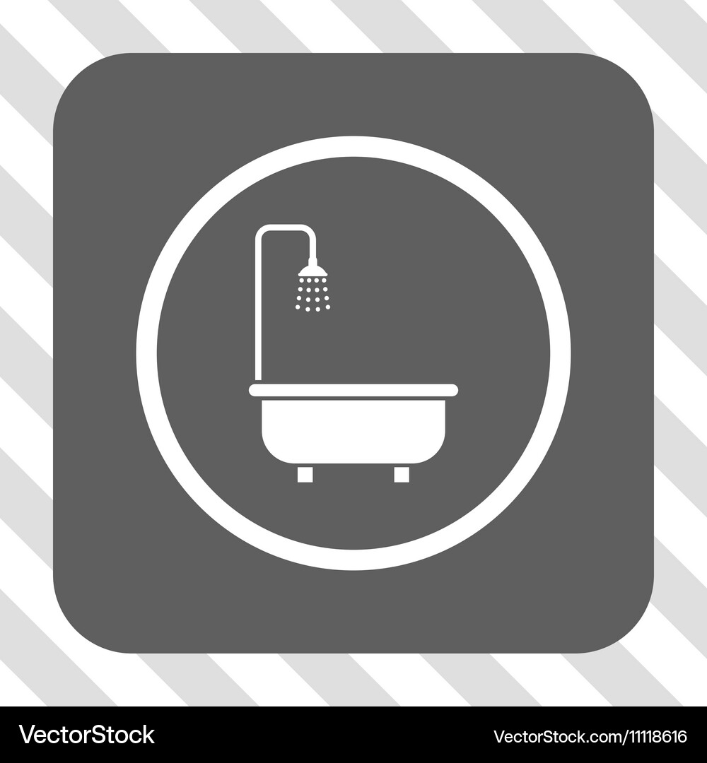 Shower bath rounded square button Royalty Free Vector Image