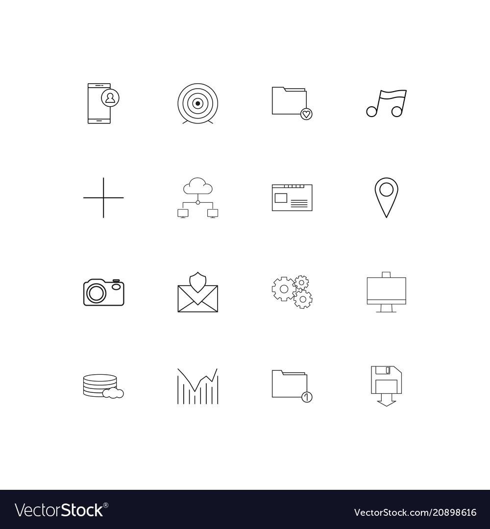 Web linear thin icons set outlined simple