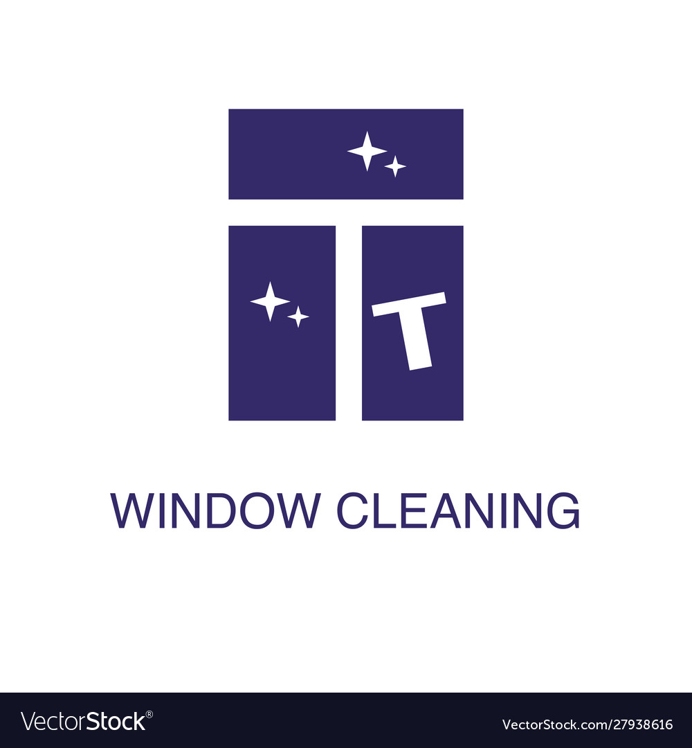 Window cleaning element in flat simple style