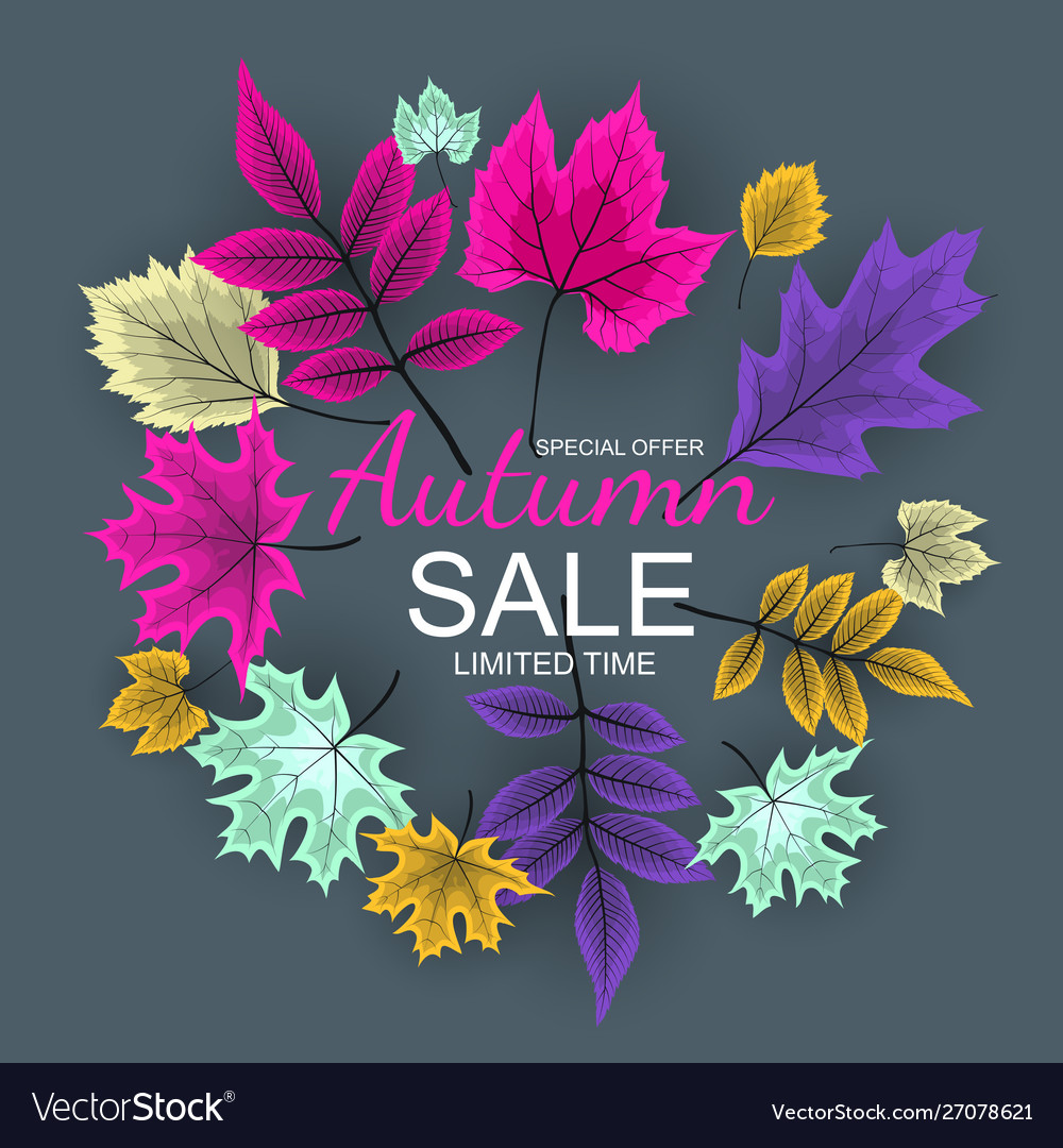 Abstract autumn sale background with falling