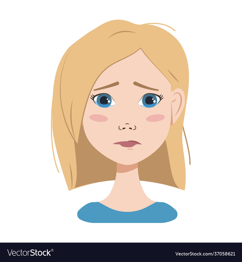 Avatar a woman with blond hair blue eyes Vector Image