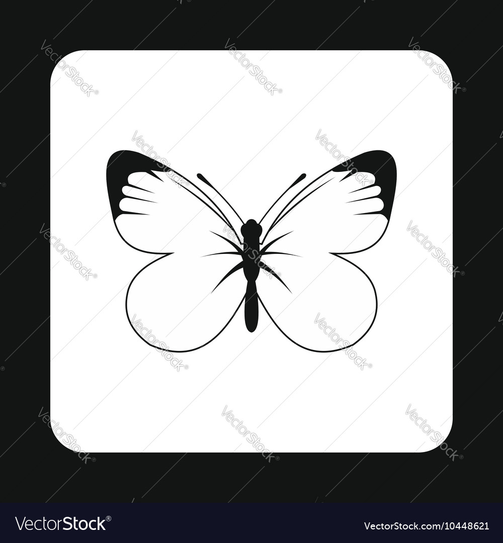Butterfly with white and black wings icon Vector Image