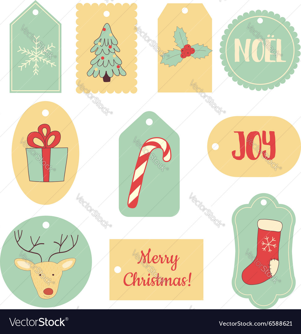 Christmas tags Royalty Free Vector Image - VectorStock