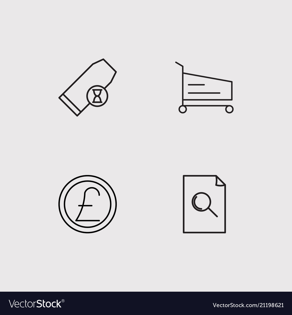 Commerce simple linear icons set outlined