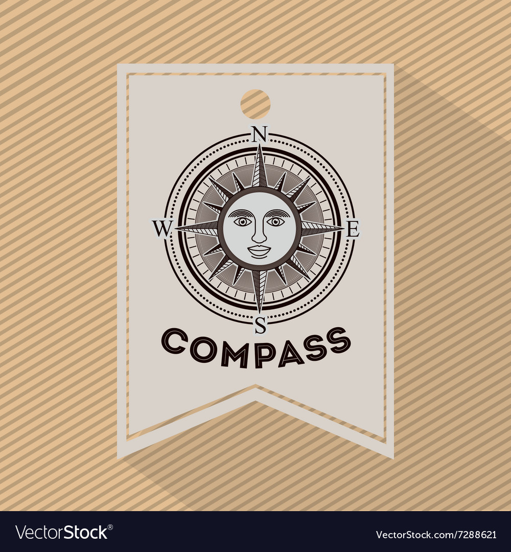 Compass emblem design Royalty Free Vector Image