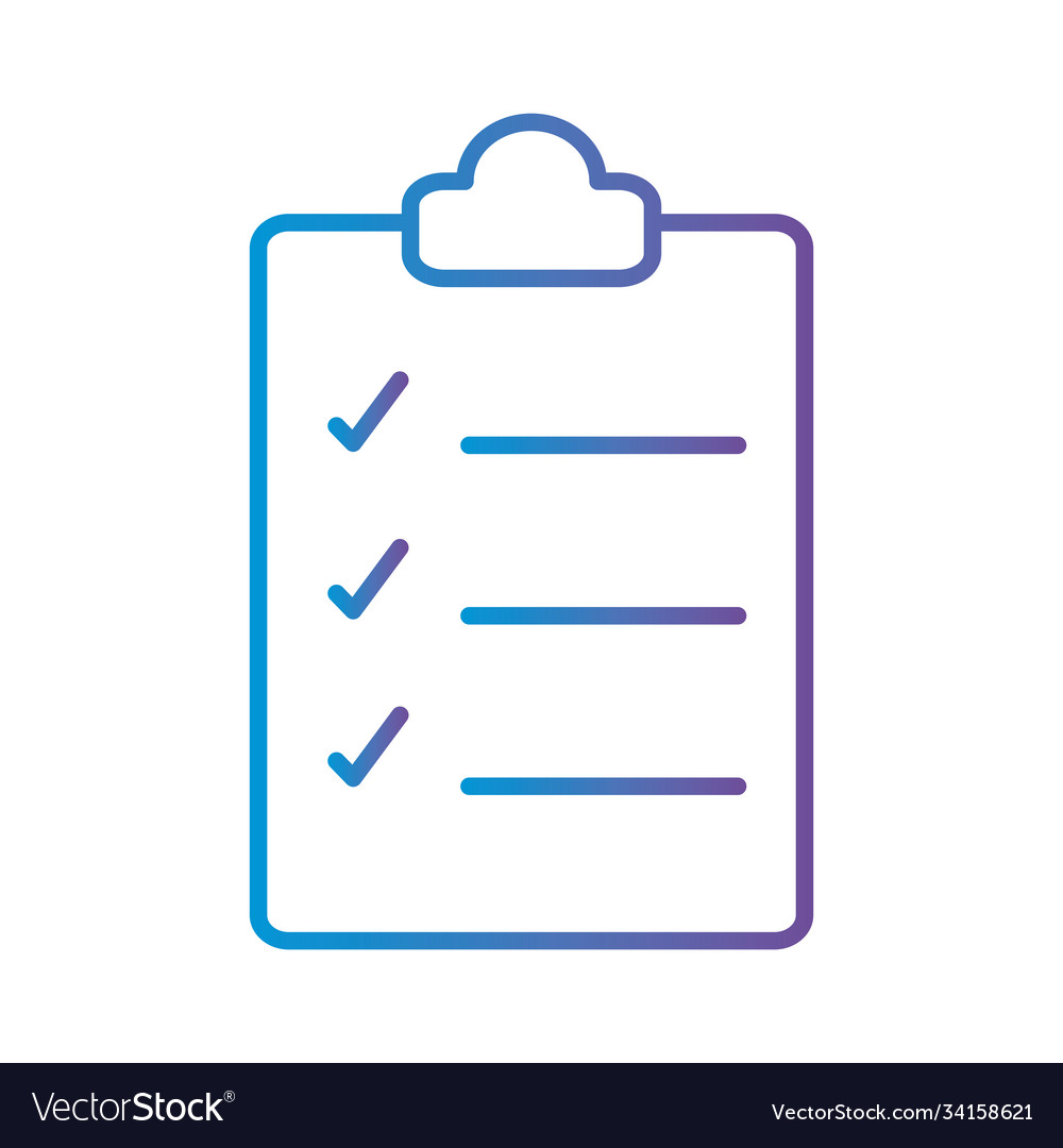 Document with check marks gradient style icon