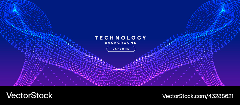 Glowing digital particles abstract technology Vector Image