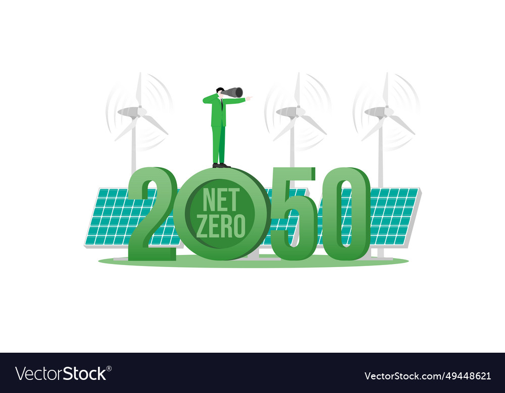 Green Energy And Vision In The Year 2050 Vector Image