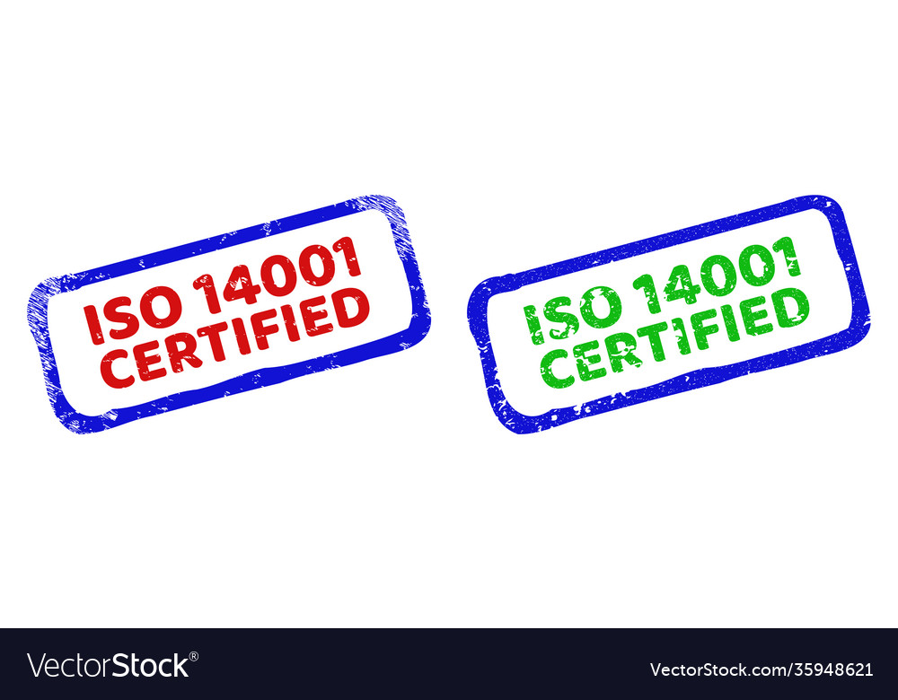 Iso 14001 certified bicolor rough rectangle stamp