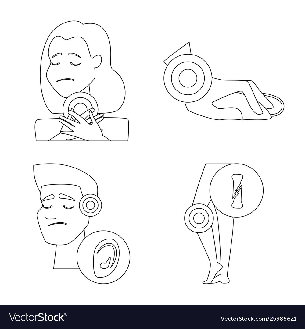 Isolated object bone and inflammation symbol vector image Isolated object bone and inflammation symbol