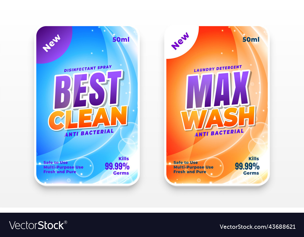 Laundry detergent clean wash label stickers