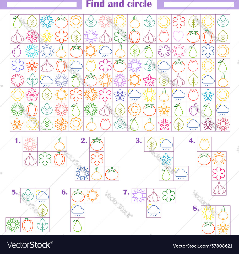 Logic game for children development attention vector image Logic game for children development attention