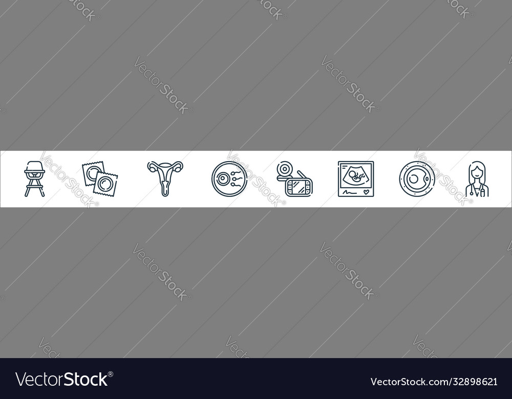 Maternity line icons linear set quality