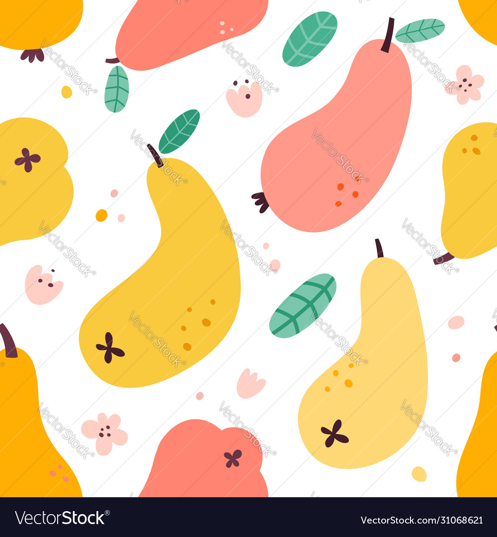 Pear fruit pattern seamless ornament