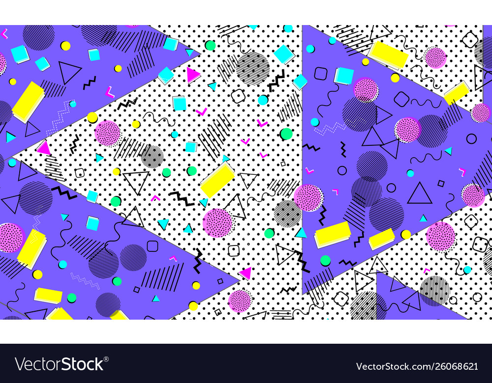 Pop art color background memphis pattern