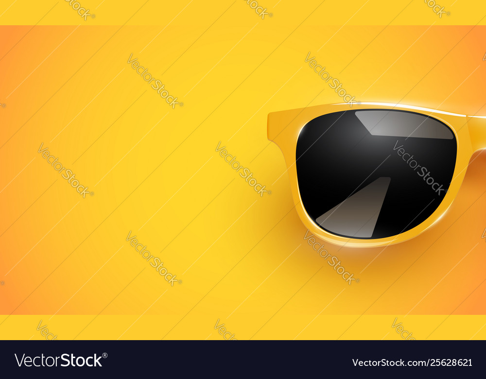 Realistic sunglasses on a colorful background