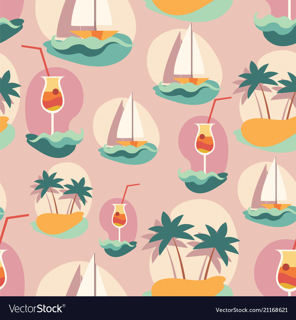 Seamless background pattern with summer elements
