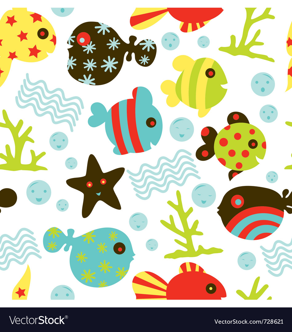 Seamless Fish Pattern Royalty Free Vector Image