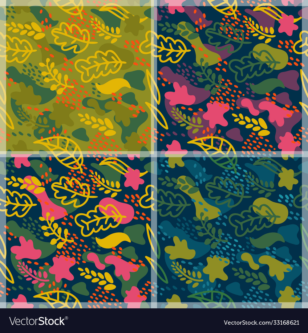 Seamless patterns seasonal dark set